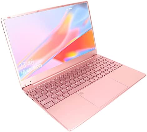 Computer Portatile Windows 11 da 15,6 Pollici, Display IPS FHD 1920×1080, CPU Quad Core J4125, LPDDR4 12 GB RAM, WIFI Dual Band, Computer Portatile Rosa con Tastierino per Impronte Digitali(12+512G)