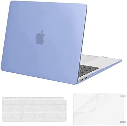 MOSISO Case Compatible con MacBook Air 13 Pollici 2022 2021 2020 2019 2018 Uscita A2337 M1 A2179 A1932 con Retina, Custodia Rigida in Plastica&Tastiera Cover&Proteggi Schermo, Serenity Blu