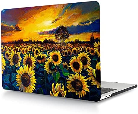 Custodia Compatibile con MacBook PRO 13 Pollici 2020 2019 2018 2017 2016(Modello: A2338 M1 A2289 A2251 A2159 A1706 A1989 A1708), Plastica Rigida Copertina Protettiva – Girasole