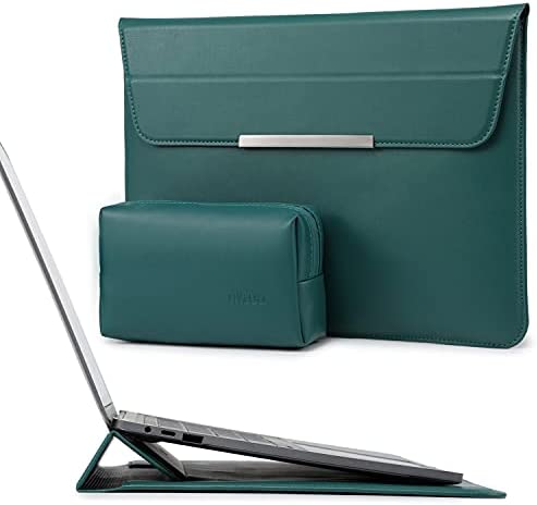 HYZUO 13 Pollici Custodia Portatile Laptop Sleeve Borsa Sottile con Funzione Stand Compatibile con MacBook Air 13 M1 2018-2021/MacBook Pro 13 M1 2016-2021/Surface Pro X 8 7 6/Dell XPS 13, Verde scuro
