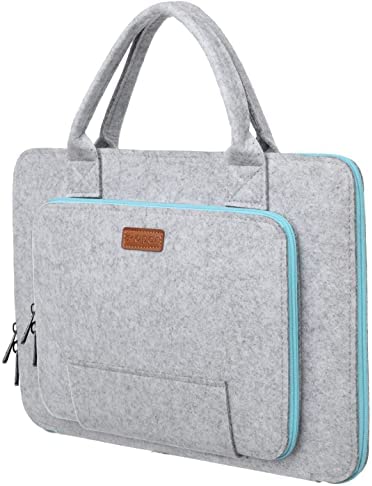 Ropch 11 11,6 Pollici Borsa per Laptop, Sleeve in Feltro con Manici Custodia per Laptop Compatibile per 11,6″ Acer / Asus / HP / Lenovo / Toshiba, Grigio and Chiaro Blu