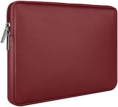 RAINYEAR 13 Pollici Custodia Protettiva per Laptop Computer Sleeve Impermeabile Caso Synthetic PU Morbide Leather Borsa, Compatibile MacBook 13,6 M2 A2681 13,3 A2338 Air Pro M1 A2337 A2251 A2289,Rosso