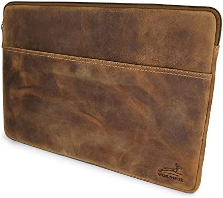 Fa.Volmer ® – Elegante custodia per computer portatile da 15,6 pollici, in pelle di bufalo di alta qualità, ideale per MacBook Pro, Microsoft Surface #Cover3713095
