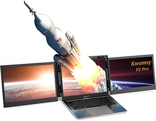 TMSAOKY Kwumsy P2 Pro 13,3″ Triplo Monitor Portatile FHD 1080P Prolunga Schermo Per Laptop Realizza ONE Connessione Cavo Doppio Monitor Esterno Compatibile Con 13.3″-16.5″ Supporto M1