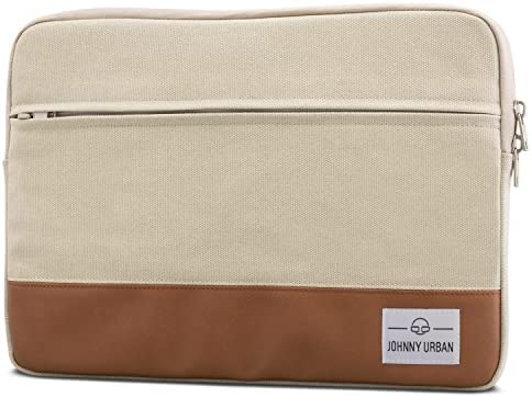Johnny Urban Custodia in Tela per PC Portatile da 13 – 13.3 Pollici Beige – Borsa per ACER ASUS Microsoft Lenovo HP Surface Book e molti altri – 13″ / 13.3″ Custodia per Notebook in Tela di Cotone