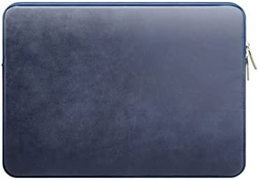 MicaYoung 11 Pollici Custodia Protettiva per Laptop Impermeabile in Pelle PU, Compatibile con 11,6″ MacBook Air Chromebook Notebook, Blu Navy