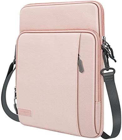 MoKo Custodia Compatibile con iPad PRO 12.9 M2 2022, Galaxy Tab S8+ 12.4, iPad PRO 12.9 2021/2020/2018, Surface Go 12.4, Borsa Grande in Poliestere con Tasca, Rosa