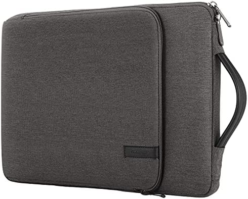 MoKo Custodia Laptop con Manico Compatibile con Macbook Air 13,6″ M2 2022, MacBook Pro 13″ M2 2022/Pro M1 Pro/M1 Max 14,2 2021/Air 13″ Retina/Pro 13″, iPad Pro 12,9, Galaxy Tab S8 Ultra, Nero & Grigio
