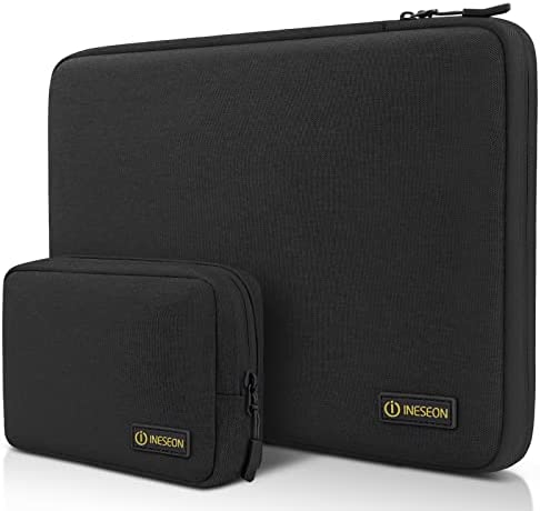 I INESEON 15-15,6 Pollici Custodia PC Portatile Compatibile con HP Lenovo Thinkpad Ideapad Dell Acer ASUS Samsung Notebook Chromebook Sleeve Laptop con Borsa Accessori, Nero