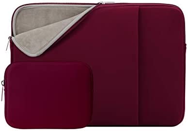 RAINYEAR 14 Pollici Custodia Protettiva per Laptop PC Computer Portatili Tasca Sleeve Caso Morbide con Piccola Borsa Aggiuntiva,Compatibile 14″ Chromebook Ultrabook Notebook(Rosso,Versione Aggiornata)