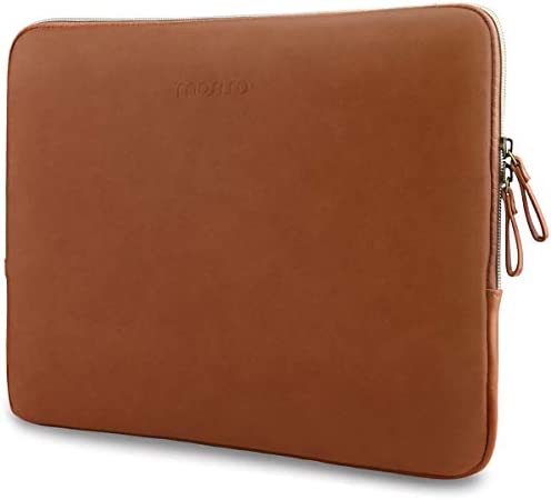 MOSISO Laptop Sleeve Compatibile con MacBook PRO 16 2021 2022 M1 PRO/M1 Max A2485/2019-2020 A2141/Pro 15 A1398, 15-15,6 Pollici Notebook, Pelle PU Imbottita Custodia Impermeabile Borsa, Marrone