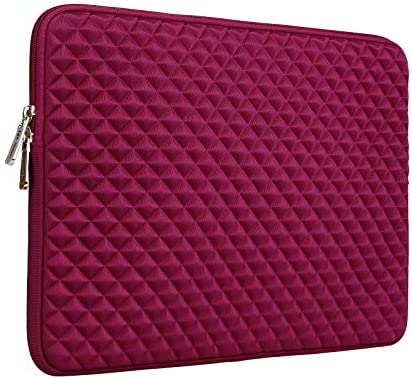 RAINYEAR 13,3 Pollici Custodia Protettiva per Laptop Portatili Sleeve Tasca con Schiuma Motivo a Diamante,Compatibile con MacBook 13,6 M2 A2681, 14 M1 A2442, 13 Air Pro Chromebook PC Notebook,Rosso