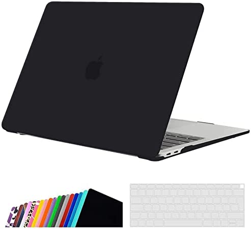 iNeseon Custodia Compatibile con 2021 2020 2019 2018 MacBook Air 13 Retina (A2337 M1/ A2179/ A1932), Plastic Case Cover Rigida e Copertura Tastiera per MacBook Air 13 Pollici, Nero