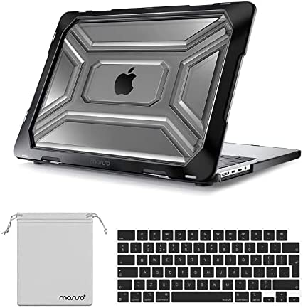 MOSISO Case Compatible con MacBook PRO 14 Pollici 2023 2022 2021 M2 A2779 A2442 M1 PRO/Max Chip Touch ID,Heavy Duty Plastica Case con Paraurti in TPU&Tastiera Cover&Borsa Portaoggetti, Nero