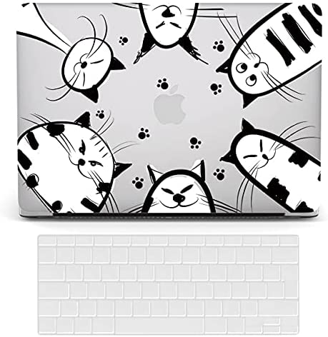 Custodia per MacBook Air 13 Retina A2337 M1/ A2179/ A1932, Plastica Protettiva Case Cover Rigida e Copertura Tastiera per MacBook Air 13 Pollici con Touch ID – Gatto