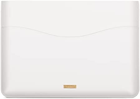 Comfyable Custodia sottile laptop compatibile con MacBook Air M2 M1 2022 2020 e MacBook Pro 13-in M2 M1, custodia per computer in ecopelle con tasca per accessori (model #A2338 A2337 A2681), bianco
