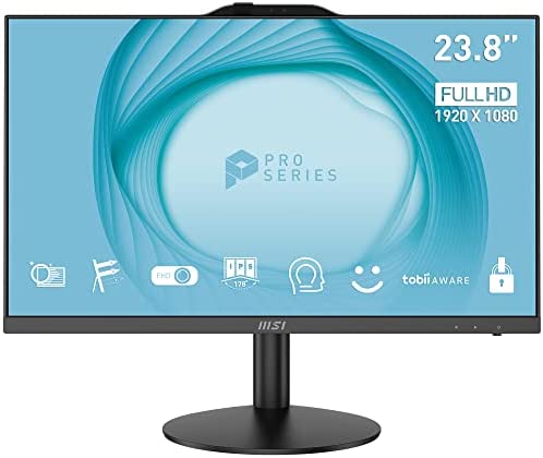 MSI PRO AP242 12M-004EU Desktop All-in-one, IPS, 23.8″ FHD, Intel Core i5-12400, 8GB DDR4, 512GB SSD, WiFi 6, FHD Webcam, Nero, Windows 11 Home