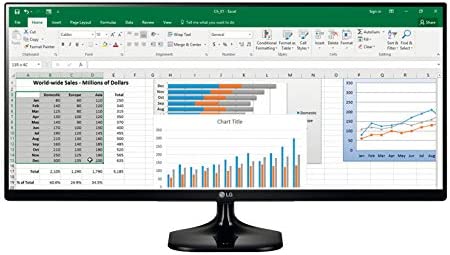 LG 25UM58 Monitor per PC Desktop da 25″, UltraWide LED IPS, 2560 x 1080, 21:9, Multitasking, 2x HDMI, Nero