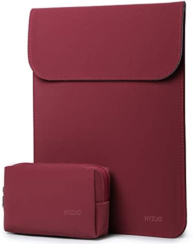 HYZUO 13 Pollici Custodia Borsa PC Portatile Sleeve Compatibile con MacBook Air 13 M2 M1 2018-2022, MacBook Pro 13 M2 M1 2016-2022, XPS 13, Surface Pro X/8/7/6/5, con Borsa Accessori, Vino rosso