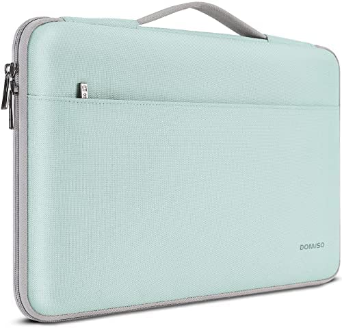 DOMISO Custodia per laptop da 13,3 pollici con manico Custodia impermeabile per MacBook Pro da 13,3 pollici, MacBook Air, Microsoft Surface Book 2020/MateBook D14/Surface Laptop 4, verde menta