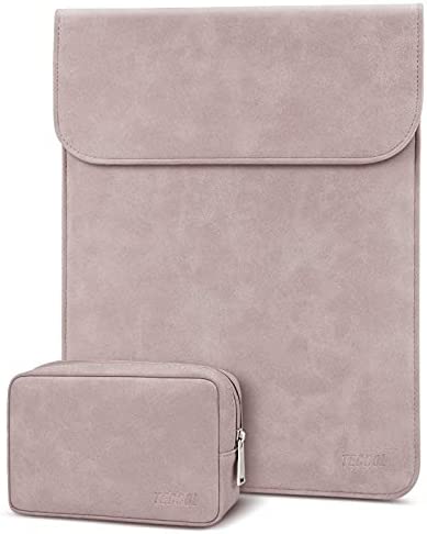 TECOOL Custodia per PC 13 Pollici Portatili Sleeve con Piccola Borsa in Ecopelle Custodia per 2018-2020 MacBook Air 13 A2179/A2337/A1932,MacBook PRO 13,dell XPS 13,Surface PRO X,MateBook 13, Rose