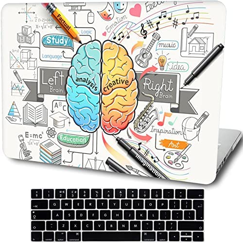 AMCJJ Custodia Rigida Compatibile con MacBook Pro 14 Pollici 2021 2022 Release A2442 M1 Pro/M1 Max Chip con Touch ID,Plastica Case Cover & EU Tastiera Cover, Cervello Musicale