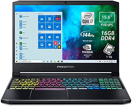 Predator Helios 300 PH315-53-704Y Notebook Gaming, Intel Core i7-10750H, Ram 16 GB DDR4, 1024 GB PCIe NVMe SSD, Display 15.6″ FHD IPS 144 Hz, NVIDIA GeForce RTX 3070 8 GB, Windows 10 Home