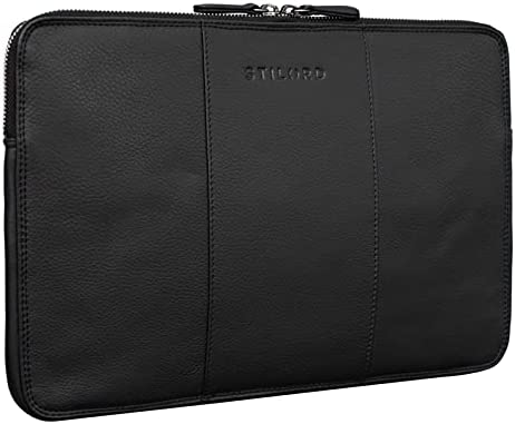 STILORD ‘Wilson’ Custodia PC 13,3 Pollici in Pelle Sleeve MacBook da 13 fino 14 Pollici per Tablet Portatile Vintage, Colore:nero