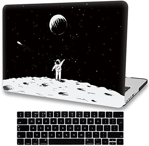 AMCJJ Custodia Rigida Compatibile con MacBook Pro 13 Pollici 2020 2021 Release M1 A2338/A2289/A2251 con Touch Bar e Touch ID,Plastica Case Cover & EU Tastiera Cover, Carino Astronauta