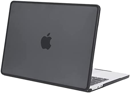BlueSwan Custodia compatibile con MacBook Air 2022 13.6 pollici M2 A2681, Telaio in TPU anti-collisione e Cover rigida in plastica ultrasottile a prova di impronte digitali, Nero opaco