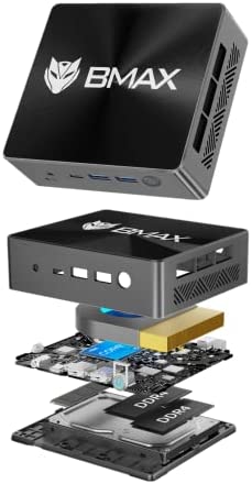 BMAX Mini Pc 16GB DDR4 1TB SATA SSD i5-1145G7(4.4GHz) B7Pro Windows 11 Pro Mini Desktop Computers WiFi6/Mini DPx1/HDMI2.0bx2/Type-Cx1/M.2_SATA_2280x1/Triple-Display 4K 60Hz/BT5.2/VESA for Home/Office