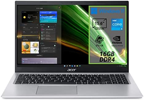 Acer Aspire 5 A515-56G-564E PC Portatile, Notebook, Processore Intel Core i5-1135G7, RAM 16 GB DDR4, 512 GB PCIe NVMe SSD, Display 15.6″ IPS FHD LED LCD, NVIDIA GeForce MX450 2 GB, Windows 11 Home