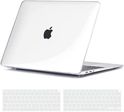 TECOOL Custodia MacBook Air 13 Pollici Retina M1 2020 2019 2018 A2337 A2179 A1932 Touch ID, Case Cover Rigida Plastica Ultrasottile +Accessori Copritastiera Silicone Italia Layout, Trasparente