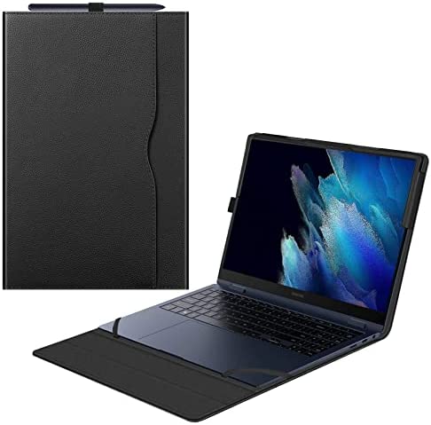 FINTIE Custodia per 15.6 Pollici Samsung Galaxy Book 2 Pro 360 /Galaxy Book 2 Pro/Galaxy Book Pro 360/Galaxy Book Pro – Portfolio Business Cover con Tasca, Nero