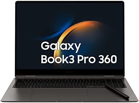 Samsung Galaxy Book3 Pro 360 Laptop, 16″ Dynamic AMOLED 2X touch, S Pen, Intel EVO, Intel Core i7 13th gen, RAM 16GB, 512GB SSD, Windows 11 Home, Graphite
