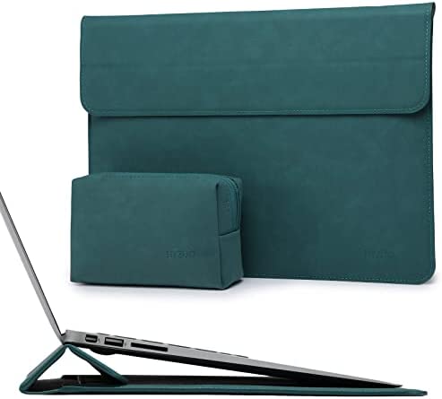 HYZUO 13 Pollici Custodie per PC Portatile Borsa con Funzione Stand Compatibile con MacBook Air 13,6 M2 A2681 2022, MacBook Air 13 M1 2021-2018, MacBook Pro 13 M2 M1 2022-2016, XPS 13, Verde Scuro