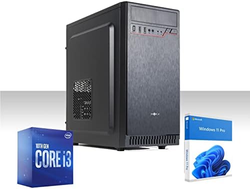 Pc Fisso Desktop i3 10100 4,3 Ghz 4Core, Ram 16Gb 3200Mhz, Ssd M2 Nvme 500 Gb, Grafica UHD 730, Wifi,Windows 11 Pro,Fisso Assemblato Ufficio,Completo