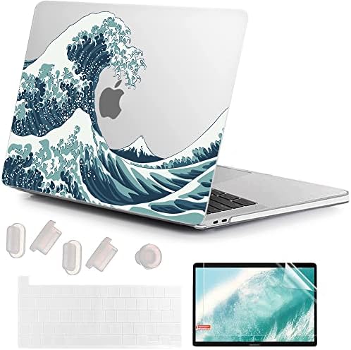 MUSHUI 4 in 1 Custodia per MacBook Pro 13 Pollici 2022–2016 (Modello: A2338 M1 M2 A2289 A2251 A2159 A1989 A1706 A1708), Morbida Case Cover & Tastiera Cover per Mac Pro 13.3″, 4