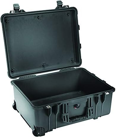 PELI 1560 Valigia rigida protettiva con ruote, IP67 Impermeabile e a Prova di Polvere, Capacità di 44L, Prodotto in Germania, Senza Schiuma, Colore Nero