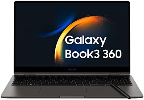 SAMSUNG Galaxy Book3 360 Laptop, 15.6″ Super AMOLED, S Pen, Intel EVO, Intel Core i5 13th gen, RAM 8GB, 512GB SSD, Windows 11 Home, Graphite
