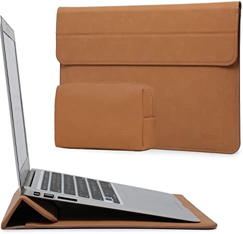 HYZUO 13 Pollici Custodie per PC Portatile Borsa con Funzione Stand Compatibile con MacBook Air 13,6 M2 A2681 2022, MacBook Air 13 M1 2021-2018, MacBook Pro 13 M2 A2686 M1 2022-2016, XPS 13, Marrone