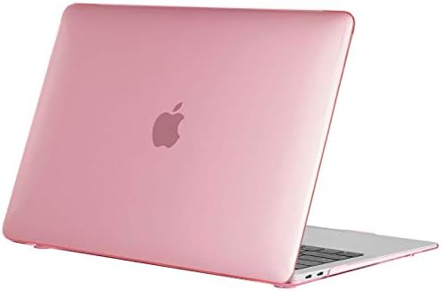 TECOOL Custodia Trasparente MacBook Air 13 Pollici M1 2020 2019 2018 A2337 A2179 A1932 con Touch ID, Case Cover Rigida in Plastica Sottile, rosa cristallo