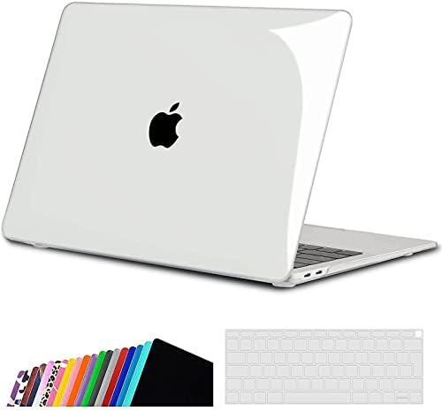 iNeseon Custodia Compatibile con MacBook Air 13 Retina 2021 2020 2019 2018 (A2337 M1/ A2179/ A1932), Plastic Cover Rigida e 2 x Coperture Tastiera per MacBook Air 13 Pollici, Cristallo Trasparente