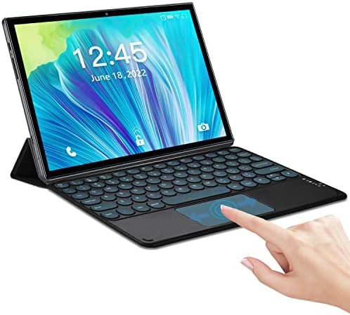 OUZRS Tablet10.1 pollici Android 11, 8-Core, GMS, 5G WiFi 4G LTE Dual SIM, 6GB RAM 64GB / 512GB ROM Espansione, Tablet PC Con Cas e Tastiera, GPS/OTG/Type-C (Grigio)