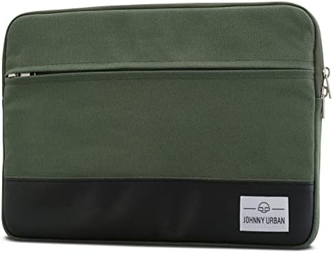 Johnny Urban Custodia PC 14 Pollici/MacBook PRO 15″ Verde Borsa Portatile in Tela per Notebook da 14″ e MacBook PRO 15″ e dell XPS 15-14″ Custodia di Cotone