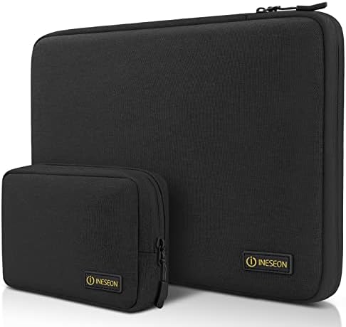 I INESEON 15,6 Pollici Custodia PC Portatile Compatibile con 15 HP Lenovo Dell Acer ASUS Notebook Chromebook Laptop, 2019-2023 MacBook Pro 16 M1 M2 Sleeve con Borsa Accessori, Nero