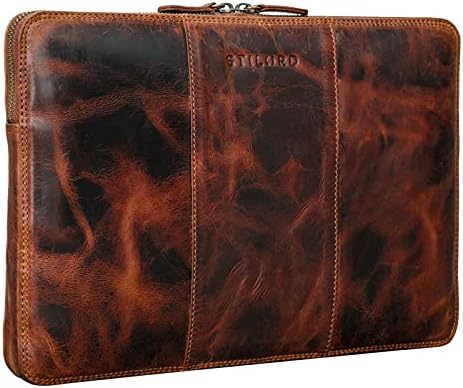 STILORD ‘Wilson’ Custodia PC 13,3 Pollici in Pelle Sleeve MacBook da 13 fino 14 Pollici per Tablet Portatile Vintage, Colore:kara – cognac