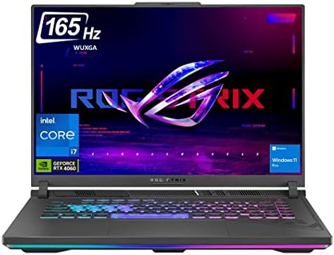 ASUS ROG Strix G16 Gaming Laptop, 16″ WUXGA 165Hz, GeForce RTX 4060 140W, 13th Gen Intel 14-Core i7-13650HX, 32GB DDR5, 2TB PCIe SSD, TB 4, 4-Zone RGB, WiFi 6E, US Version KB, Win 11 Pro