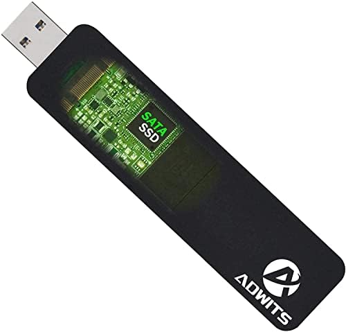 ADWITS USB 3.0 a SATA Only M.2 2230/2242/2260/2280 Key B o B&M SSD SuperSpeed Adapter, custodia esterna wireless per SSD SATA, non per Nvme né mSATA – Nero