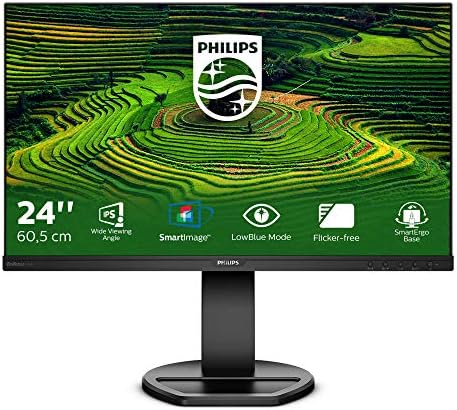 Philips Monitor 241B8QJEB, 24″, LED IPS, FHD, 3 Side Frameless, Regolabile Ergonomicamente, HUB USB, Casse Audio Integrate, Display Port, DVI, HDMI, VGA, Vesa, Nero